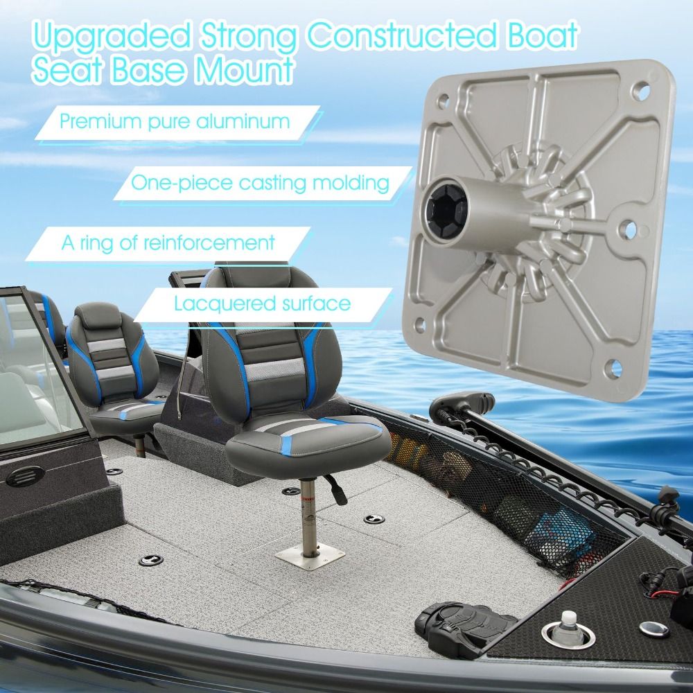 Fishing Boat Steering Wheel - 3/4インチ ボートシートベース 耐塩水性 耐久性のあるボートシートペデスタル 7 X