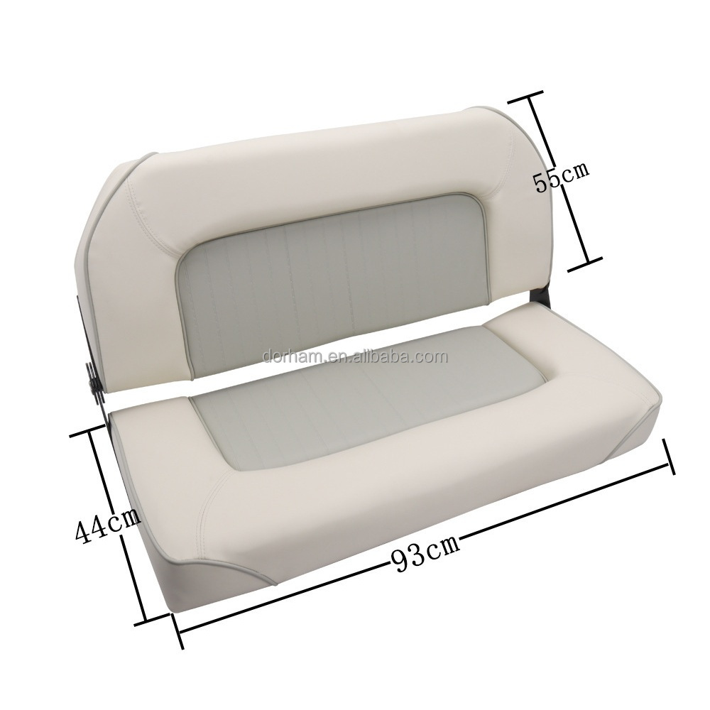 Fishing Boat Seat - マリン用ダブル折りたたみ式ボートシート、ローバック、高密度クッション、折りたたみ式ベンチチェア、ヨット、船舶、漁船向けカスタム仕様