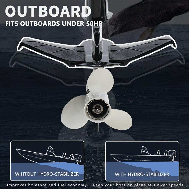 Fishing Boat Steering Wheel - KOETSU 1 ペア船外固定翼、ネジ付き、PP 素材、船体傾きを防ぐための修正されたバランススライディングウィング