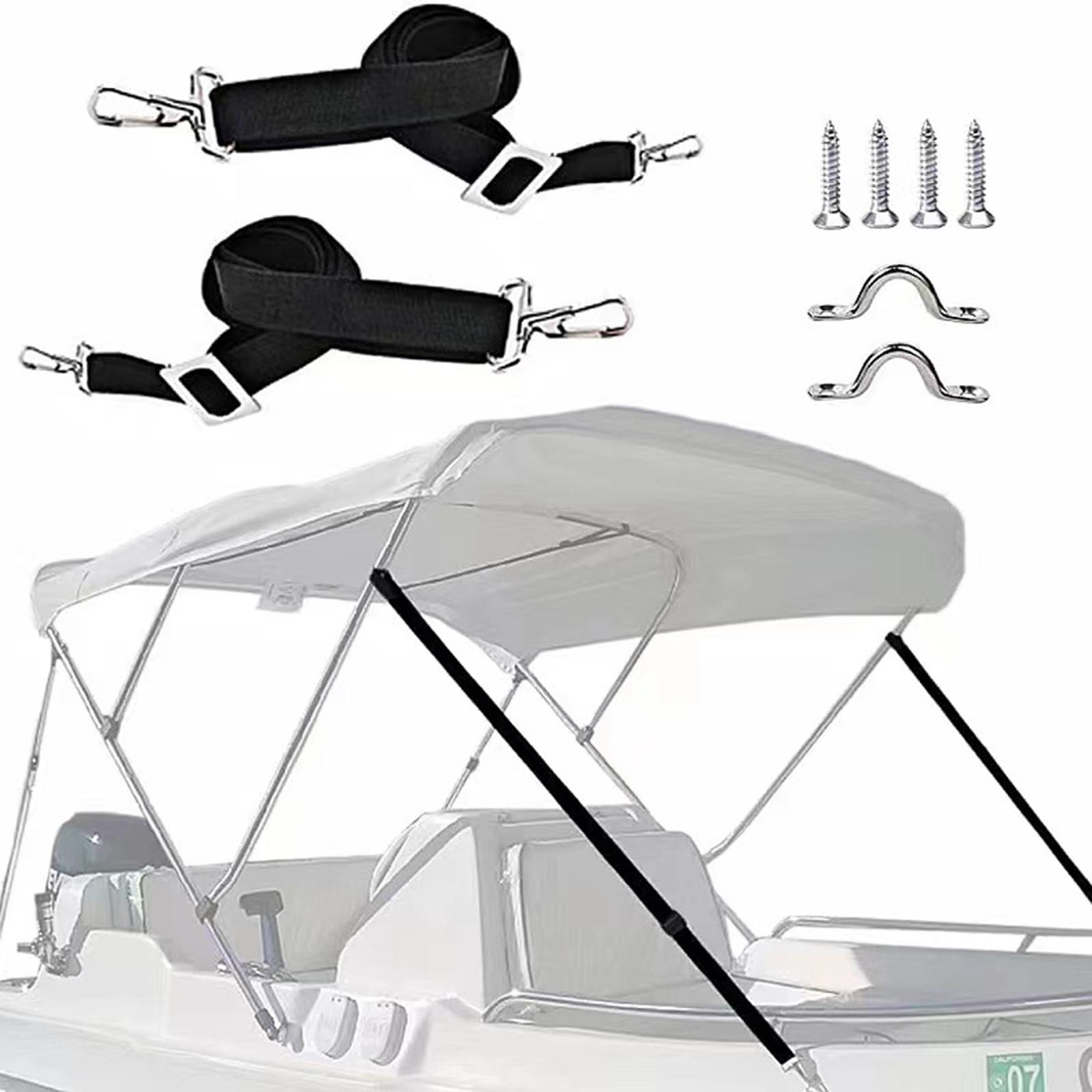 Fishing Boat Steering Wheel - 2個の調節可能なビミニトップストラップ、ループ付きアイストラップ、フック付きボートオーニングハードウェアアクセサリー、ボートカバーストラップ（ボート用）