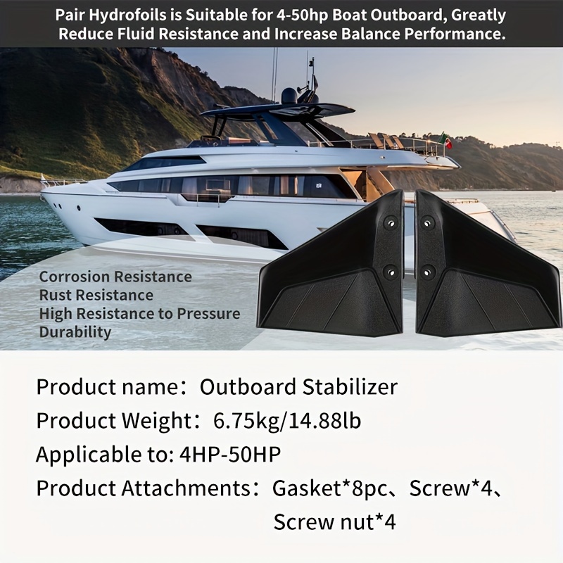 KOETSU 1 ペア船外固定翼、ネジ付き、PP 素材、船体 - Fishing Boat Steering Wheel のレビューと価格